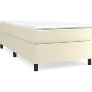 Postel Rám postele krémový 193 x 90 x 35 cm, umělá kůže