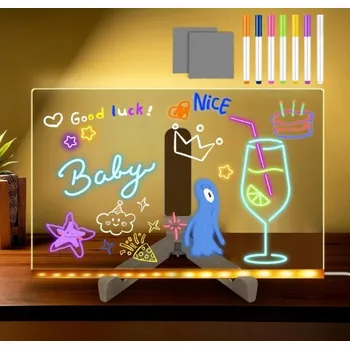 Obraz ACMHNC LED tabule na psaní a kreslení s barevným podsvícením, tabulka pro děti