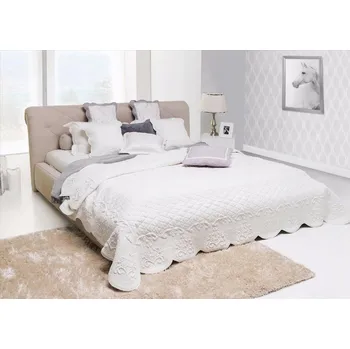 Prostěradlo Bavlněný přehoz JASMIN 200/220 cm BÍLÁ INSPIRACE