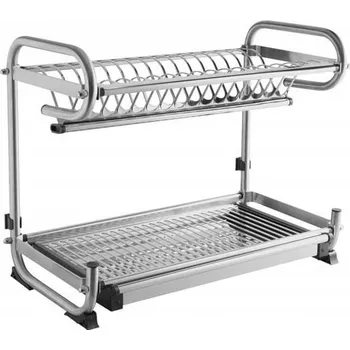 Odkapávač na nádobí Dvoupatrový odkapávač na nádobí volně stojící nerezová ocel GTV