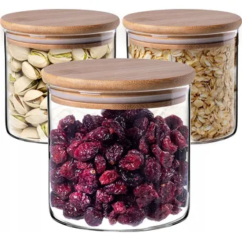 Dóza na potraviny KADAX SKLENĚNÁ DÓZA NA POTRAVINY KOŘENÍ S BAMBUSOVÝM VÍKEM 680 ml