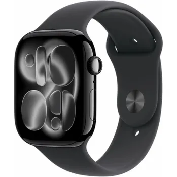 Oblečení a móda Apple Watch Series 11&nbsp;GPS + Cellular 46mm&nbsp;Klavírny čierny hliník s čiernym športovým remienkom - M/L