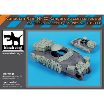 Plastikový model Blackdog 1/35 Canadian RAM Mk.II Kangaroo accessories set (for Gecko)