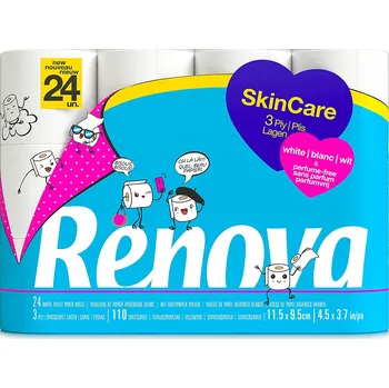 Toaletní papír Suchý toaletní papír bez vůně Renova 24 ks