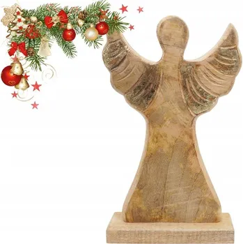 Obraz Vánoční figurka ANDĚL z mangového dřeva 27 cm Home Accents