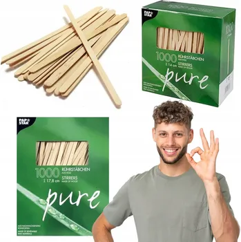 Jednorázové nádobí Dřevěné Míchátka Pap Star 14 cm 1000 kusů