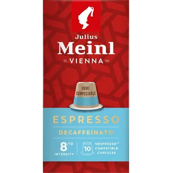 Kompostovatelné kávové kapsle bezkofeinové Julius Meinl INSPRESSO Espresso Decaf do Nespresso 10ks