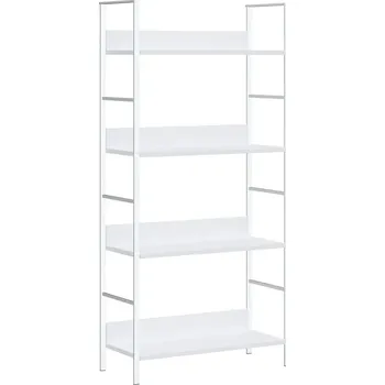 Knihovna Čtyřpatrový regál bílý 60 x 27,6 x 124,5 cm z dřevotřísky