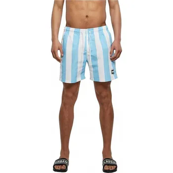 Pánské plavky Pánské šortky na plavání se vzorem Urban Classics (22 variant) Barva: bílá - světle modrá, Velikost: XL