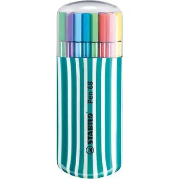 Prémiový vláknový fix - STABILO Pen 68 - 20 ks Zebrui sada petrolejová,rychlé dodání