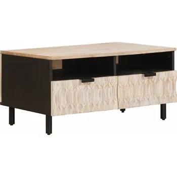 Konferenční stolek vidaXL Konferenční stolek Bílá 80 x 54 x 40 cm Masivní mangové dřevo [4017877]