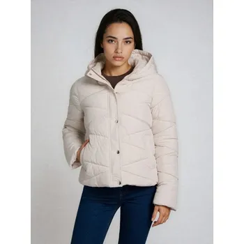 Dámský kabát Sinsay - Prošívaná puffer bunda s kapucí - krémová - 565FH-01X - 565FH-01X-XXL
