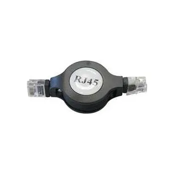 Síťový kabel UTP patchcord, Cat.5e, RJ45 M-1.2m, nestíněný, navíjecí, černý, economy,rychlé dodání