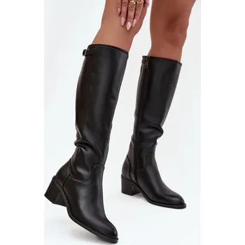 Dámské kozačky Kozačky na podpatku 58589 černé - Step in style 37