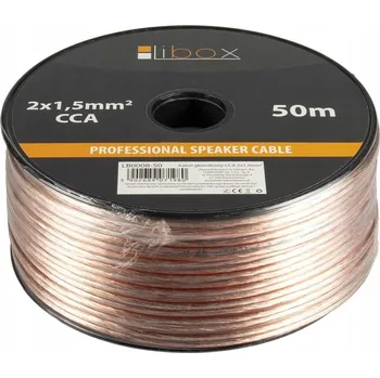 elektrický kabel Reproduktorový kabel Libox LB0008-50 2 x 1,5 mm2, 50 m