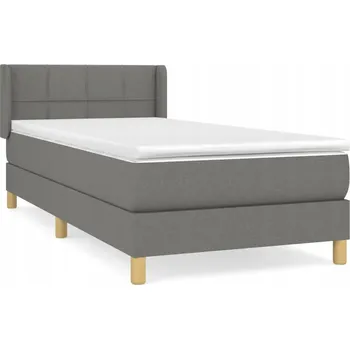 Postel Kontinentální postel tmavě šedá 203 x 83 x 78/88 cm s matrací 80 x 200 x