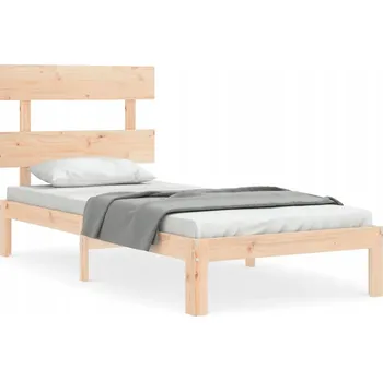 Postel Dřevěná postel z borovicového dřeva 203,5 x 93,5 x 81 cm, neošetřená, s čelem