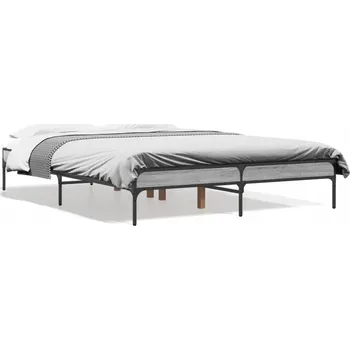 Postel Rám postele 203 x 123 x 30 cm, barva šedá dub sonoma