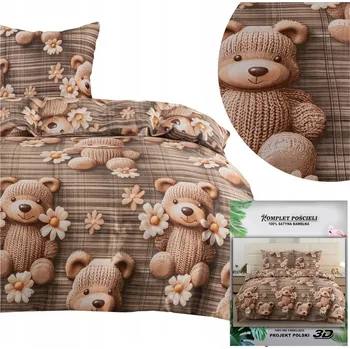 Povlečení Povlečení 140x200 2dílná sada povlak 70x80 saténové Maria medvídci