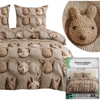 Povlečení Povlečení 160x200 3dílná sada povlaky 70x80 saténové Maria zvířata