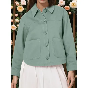 Dámská bunda Sinsay - Bavlněná košilová bunda - neonová - 148EM-71X - 148EM-71X-XXS