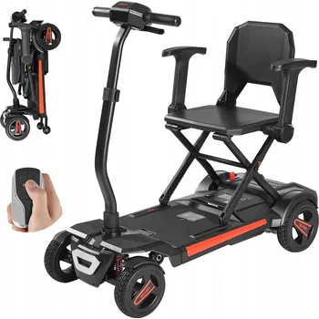 Elektrický invalidní skútr Invalidní skútr pro jednu osobu Vevor 4kolový, černý