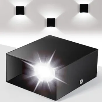 Nástěnné svítidlo LED KINKIET nástěnné svítidlo MODERNÍ ČERNÉ 6000K bílé světlo, do obýváku garáže