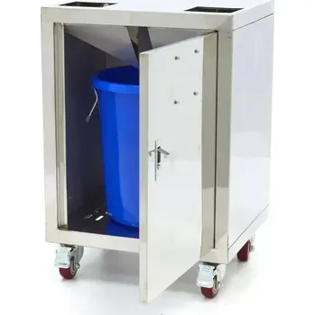 Servírovací stolek Maxima Oranžový odšťavňovací vozík - kompaktní - s kbelíkem na odpad - nerezová ocel | 09360030