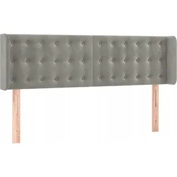 Čelo postele ušák sametové světle šedé 147 x 16 x 78/88 cm