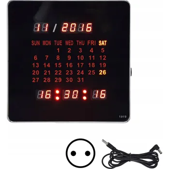 Hodiny LED NÁSTĚNNÉ HODINY ELEKTRONICKÝ KALENDÁŘ DATUM