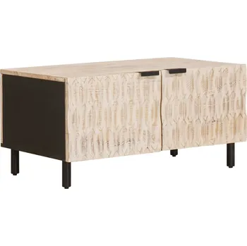 Konferenční stolek vidaXL Konferenční stolek Bílá 80 x 50 x 40 cm Masivní mangové dřevo [4017869]