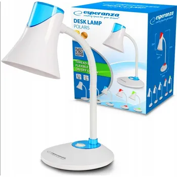 Lampička Stolní lampička Esperanza POLARIS bílá, modrá, příkon do 12 W