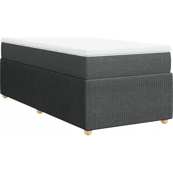 Postel Kontinentální postel 200 x 80 x 46 cm, tmavě šedá, s matrací a topperem