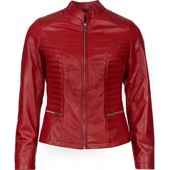 Dámská Kožená Bunda Jewel Spencer Brixton Červená Velikost: S
