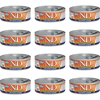 Krmivo pro kočku FARMINA N&D Pumpkin Lamb, Pumpkin & Blueberry – mokré krmivo pro kočky – 12x70 g