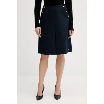Dámská sukně Sukně s příměsí vlny Tommy Hilfiger WW0WW49474 námořnická modř 59X, vel. 40