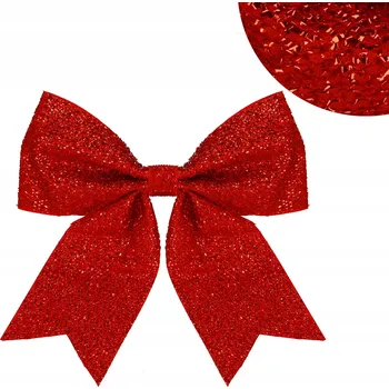 Vánoční dekorace Mašlička na vánoční stromeček lesklá ozdoba dekorace mašle velký přívěsek 1 ks