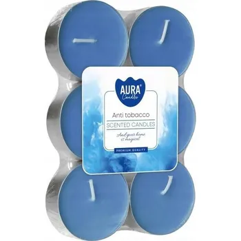 Svíčka Parafínové čajové svíčky Antitabák Aura 6 ks