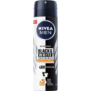 Nivea Men Black&White Invisible Ultimate Impact antiperspirant ve spreji 150 Ml