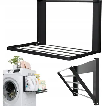 police SKLÁDACÍ MAGNETICKÁ POLICE NA LEDNIČKU, PRAČKU 41X25X25CM ČERNÁ