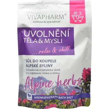 Koupelová sůl VIVACO Sůl do koupele Alpské byliny UVOLNĚNÍ TĚLA a MYSLI 1000 g