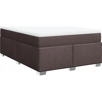Postel Kontinentální postel 200x140 cm, tmavě hnědá, s matrací a topperem