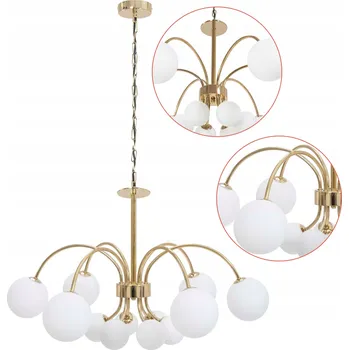 STROPNÍ SVÍTIDLO ZÁVĚSNÝ LUSTR GLAMOUR 12 SKLENĚNÝ