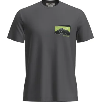 Pánské tílko pánské tričko s krátkým rukávem ICEBREAKER Men Mer 150 Tech Lite SS Tee Infographic OBSIDIAN - S