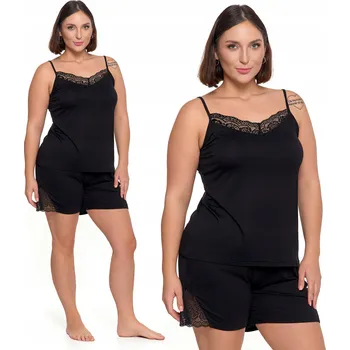 Dámské pyžamo Dámské pyžamo dvoudílné na ramínka s krajkou viskózové MORAJ XXL