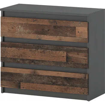 Komoda Komoda se Zásuvkami Skříňka RTV 80CM Šedá Vintage Nábytek do Obývacího Pokoje Ložnice