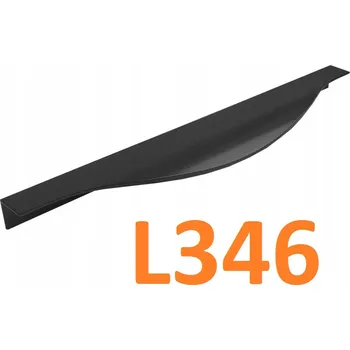 Nábytkové kování Úchytka hranová GAMET UA110, délka 346 mm, černá matná