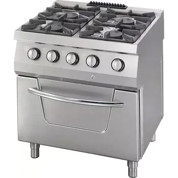 Sporák Maxima Heavy Duty sporák - 4 hořáky - dvojitá jednotka - hloubka 70 cm - 37 kW - plyn včetně trouby | 09396113