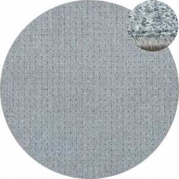 Koberec KOBEREC KULATÝ ŠEDÝ GRAFIT S MŘÍŽKOU NA PLSTI DO POKOJE ZEMBLA, průměr 100 cm