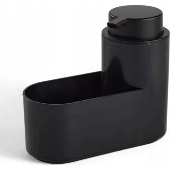 Dávkovač mýdla DÁVKOVAČ TEKUTINY S MÍSTEM PRO HOUBIČKU PLAST 300 ML ČERNÝ